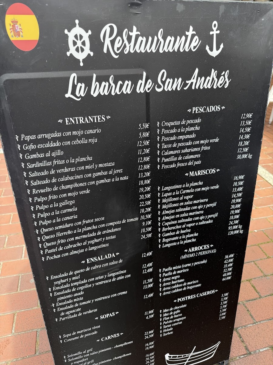Menu Restaurante La Barca De San Andres-3