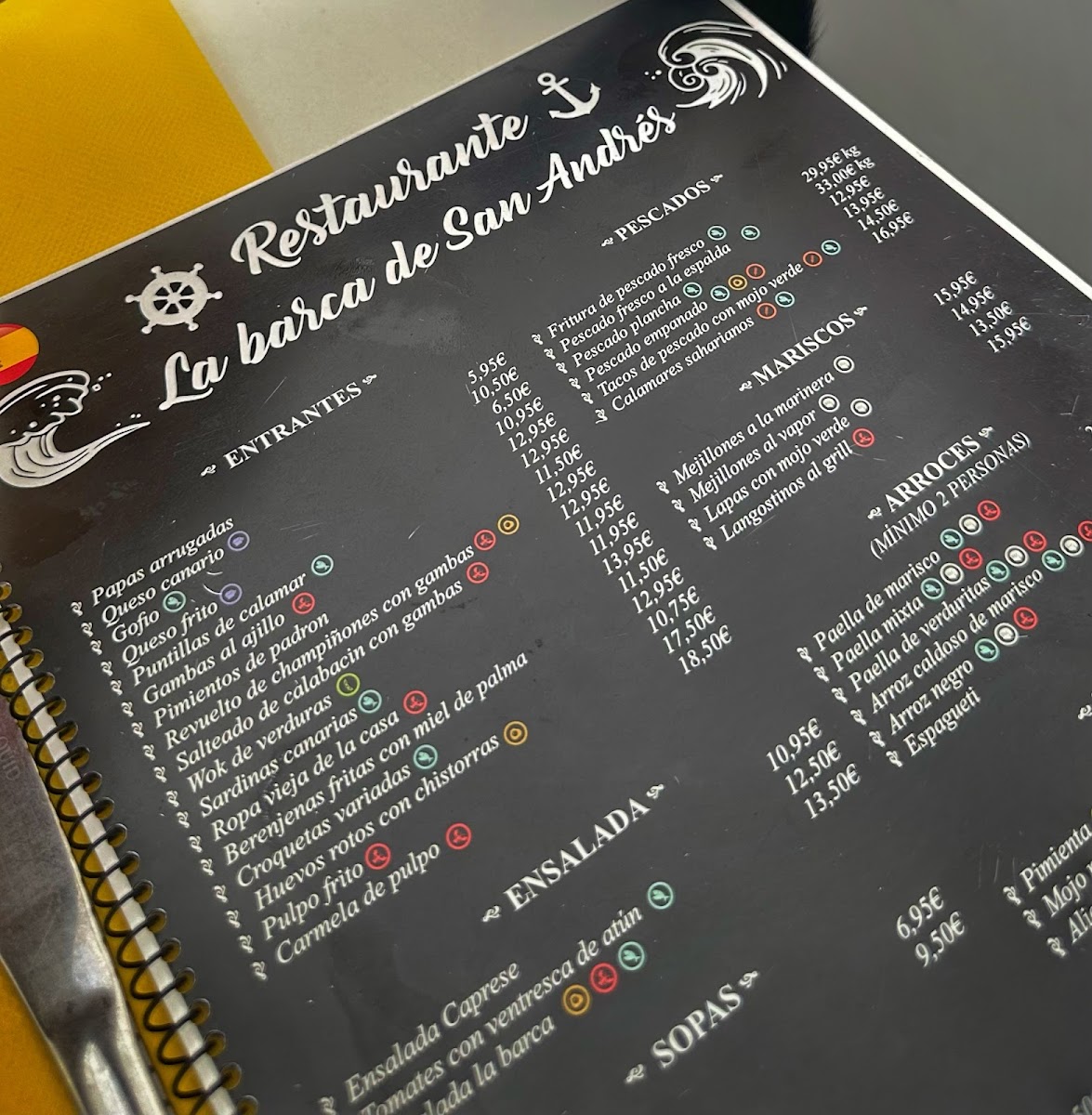 Menu Restaurante La Barca De San Andres-8